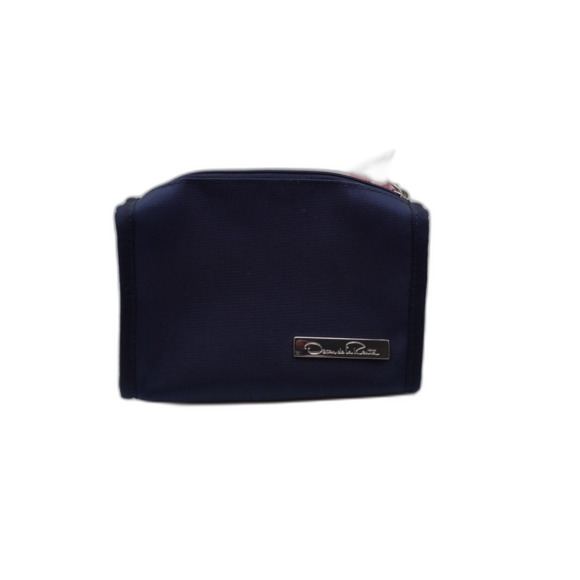 Oscar de la Renta‎ Navy Makeup Bag Travel Pouch Cosmetic Case Organizer - Picture 3 of 5